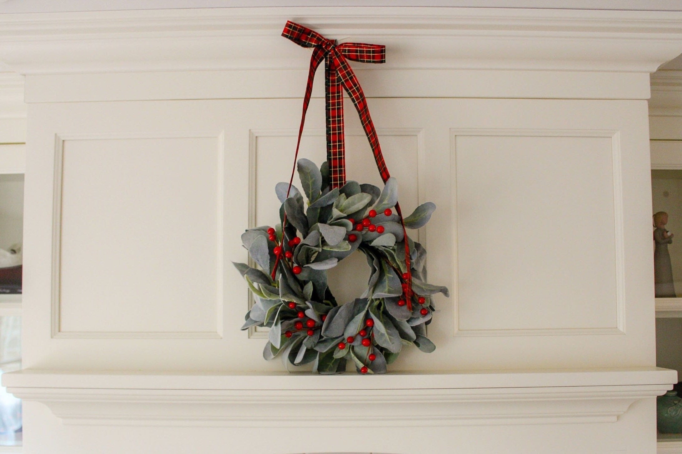 MINI Lambs Ear Wreath With Red Berries – Holiday Décor – Holidays ...