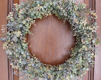 Blended Eucalyptus Wreath – Farmhouse – French Country – Winter/Spring/Summer/Fall – Self Gift, Housewarming, Home Décor