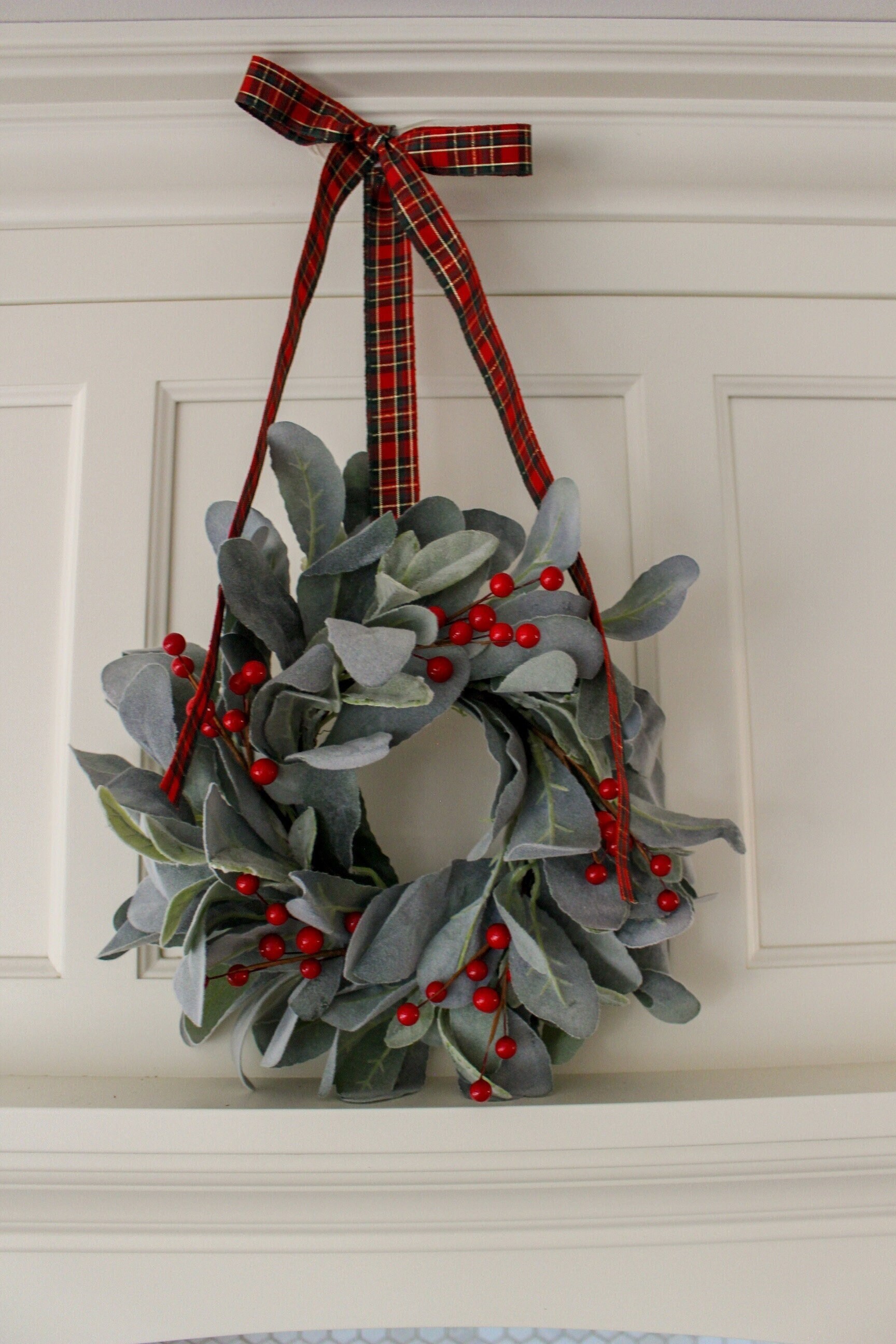 MINI Lambs Ear Wreath With Red Berries – Holiday Décor – Holidays ...