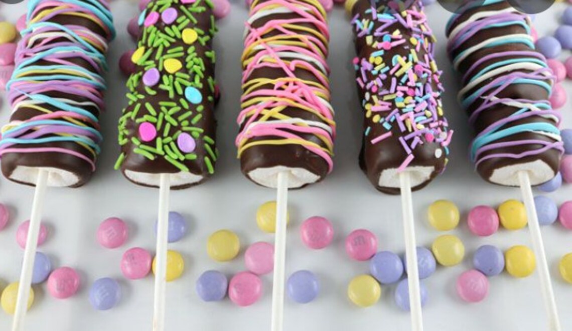 Chocolate covered pretzels and marshmallows Etsy