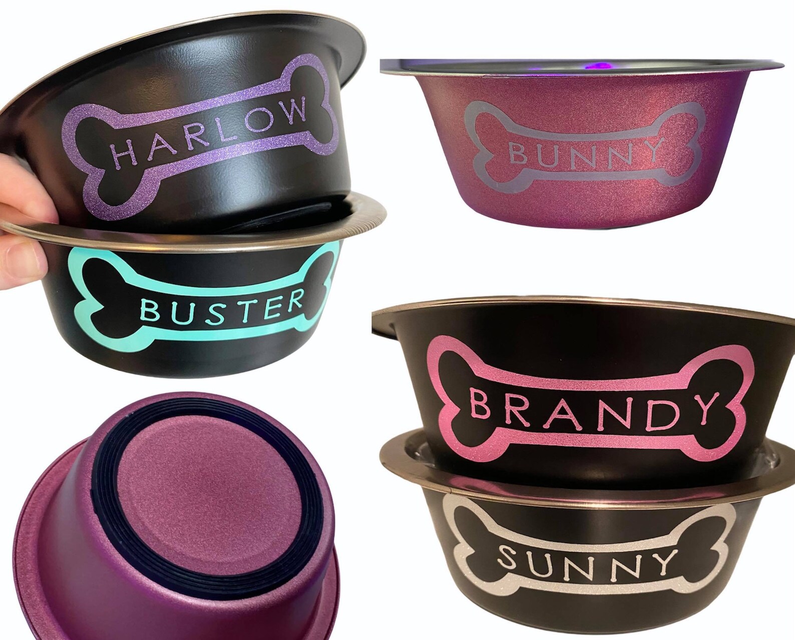 6 Personalized Dog Food Dish Bowl Etsy