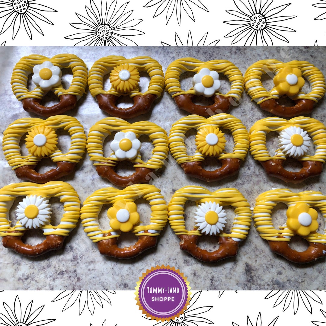 1 Dozen Gourmet Chocolate Covered Daisy Pretzels Daisy Etsy