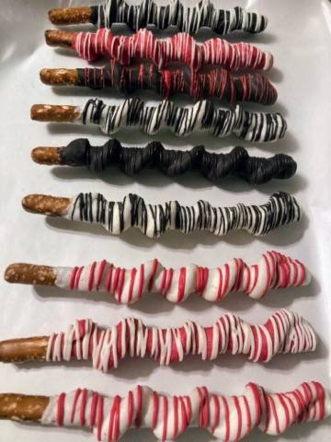 Chocolate Covered Pretzel Rod Caramel Swirls Drizzled with Etsy