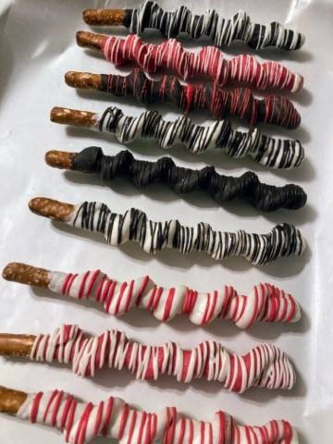 Chocolate Covered Pretzel Rod Caramel Swirls Drizzled with Etsy