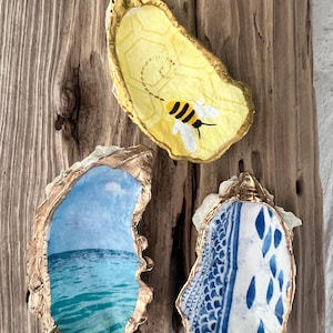 oyster shell jewelry dish, oyster shell ring dish