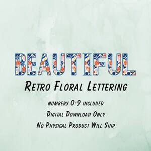Retro Floral Alphabet Letters PNG|Retro PNG Letters|Floral PNG Letters