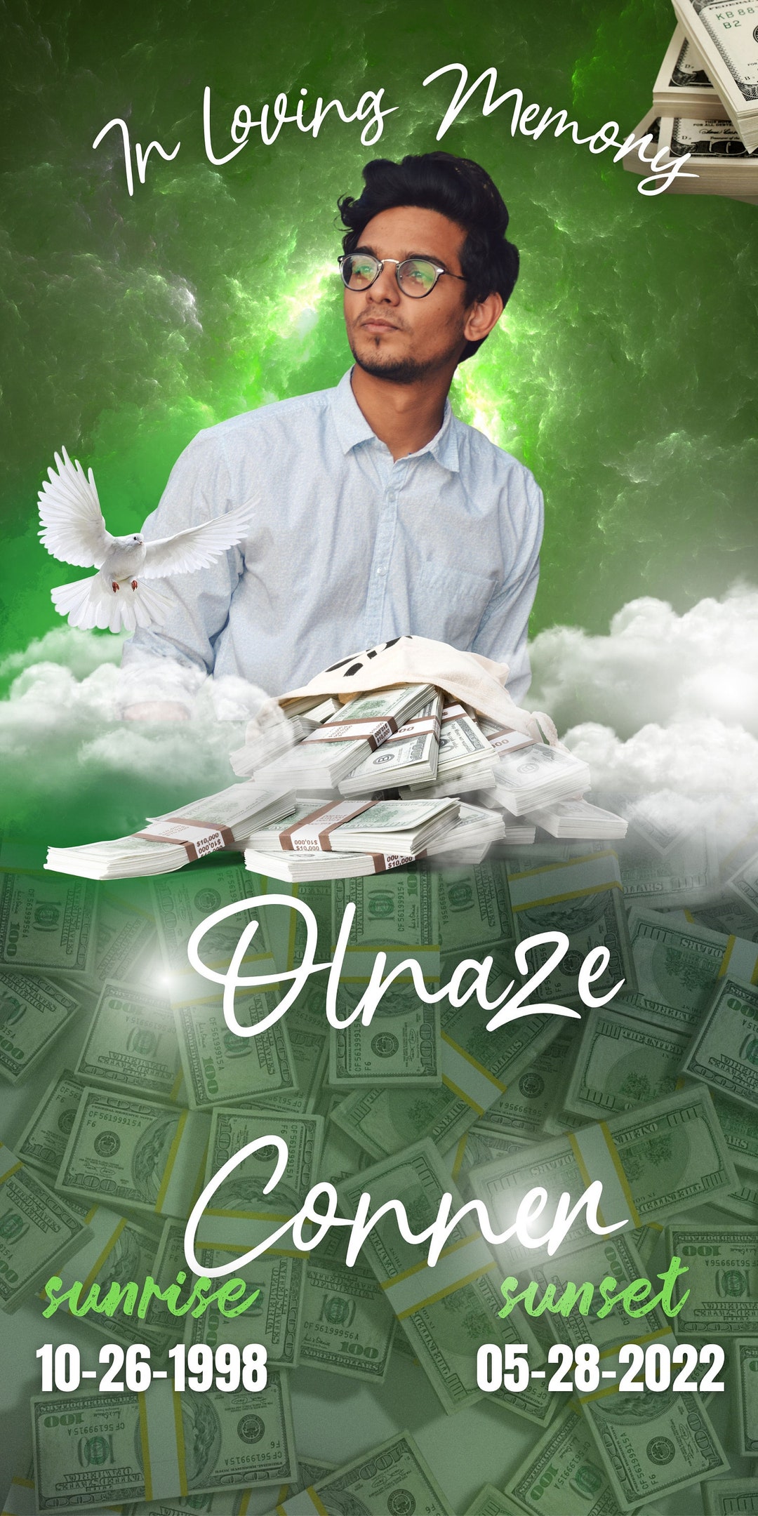 Custom Green Memorial Grave Blanket Memorial Grave Blanket Etsy