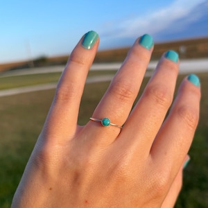 Dainty Turquoise Stacker Ring - Simple Band