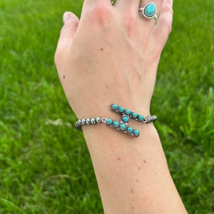 Turquoise & Pearl Initial Bracelet