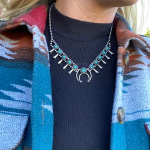Mini Turquoise Squash Blossom Necklace - Etsy