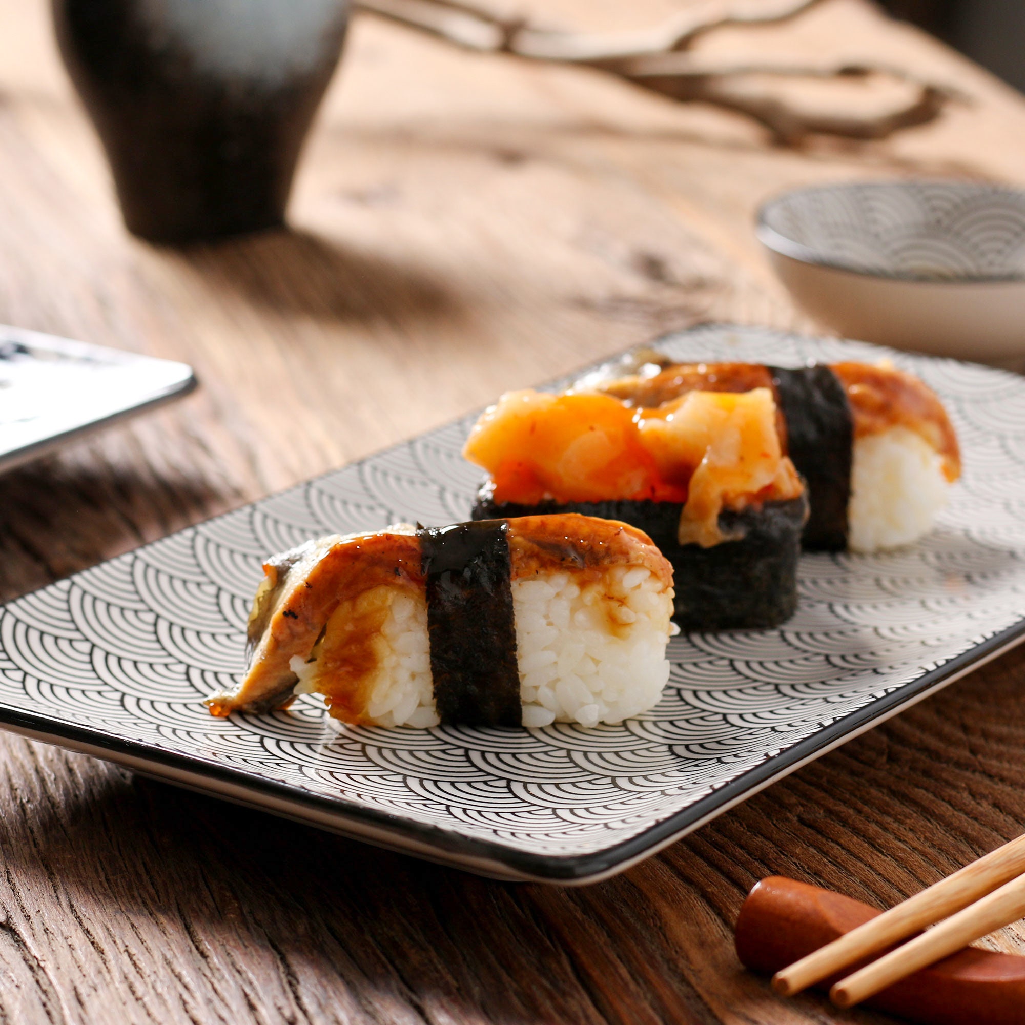 Japanese Style Porcelain Sushi Plate Set with 2 Sushi Plates Etsy