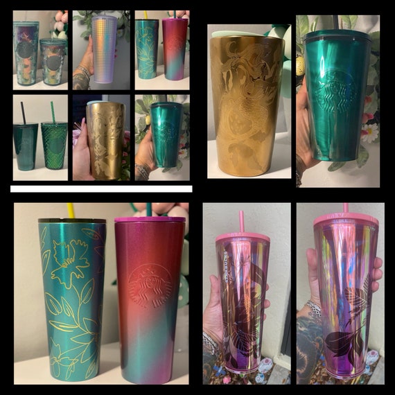 Starbucks 2021 10th Anniversary Iridescent Glitter 20oz Glass Tumbler