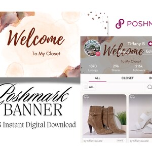 Poshmark Banner, Welcome to My Closet, JPG Digital Download // Poshmark Header, Poshmark Closet Signs, Poshmark Reseller, Poshmark Template