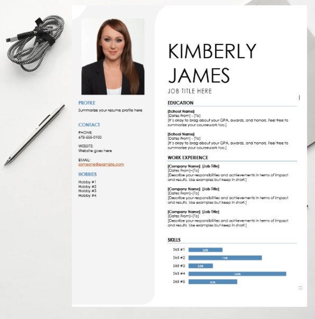 Professional & Modern Resume Template for Word and Pages | Resume ...