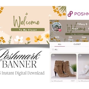 Poshmark Banner, Welcome to My Closet, JPG Digital Download // Poshmark Header, Poshmark Closet Signs, Poshmark Reseller, Poshmark Template