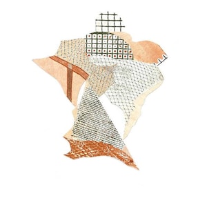 Mosaico 2. Minimalista, delicato, sottile, astratto. Stampe, collage. Stencil, forme, motivi. Formato medio 27,5x20 pollici. Casa & ufficio.