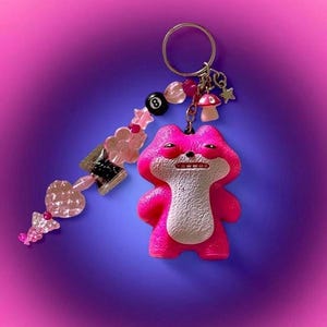 Beaded Fuggler Keychain with Charms –Accessory