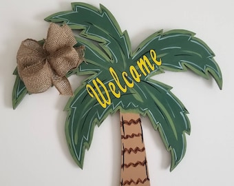 Palm Tree Welcome Door Hanger