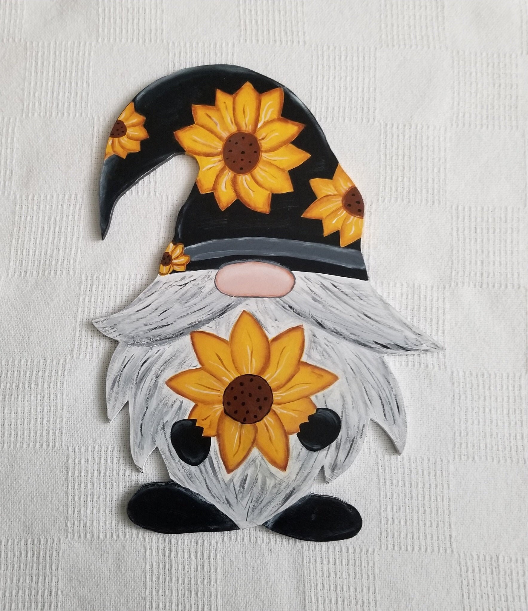 Gnome with Sunflowers Etsy