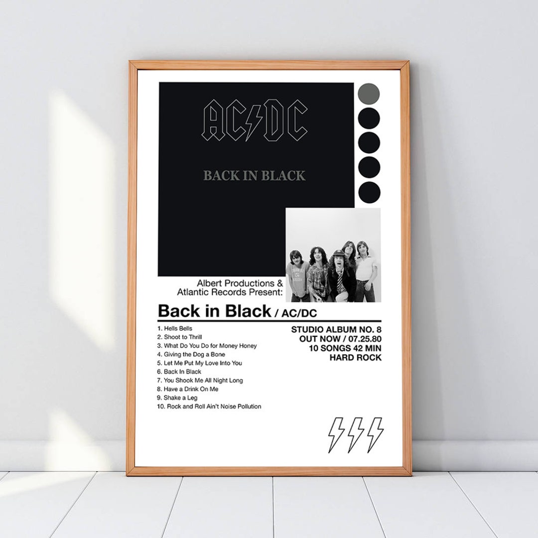 Back in Black Poster AC/DC Back in Black Poster Back in - Etsy
