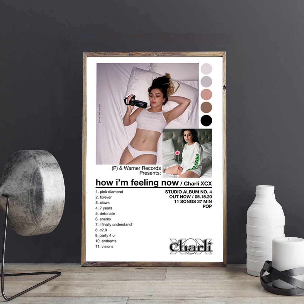 Charli XCX "how i'm feeling now" Art Music Album Poster HD Print 12" 16" 20" 24" 