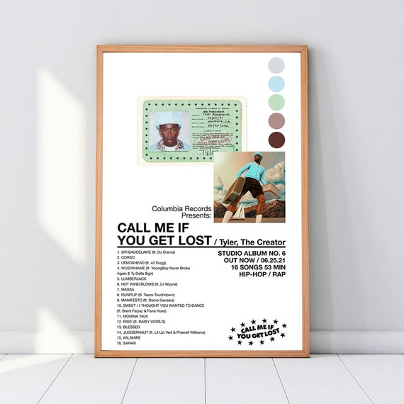 Call Me If You Get Lost Poster Tyler The Creator Call Me If Etsy