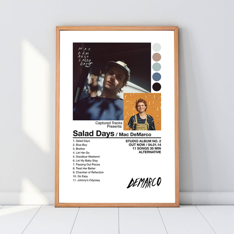 Mac Demarco Salad Days poster | Mac Demarco poster salad days minimalistic album cover poster 