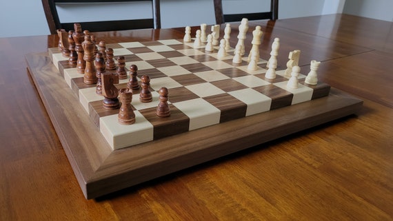  The House of Staunton Folding Walnut & Maple Wooden Chess Board  - 2.25 with Notation & Logo : Toys & Games