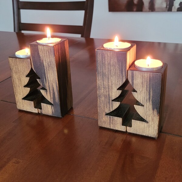 Christmas Tree Candle Holders Etsy