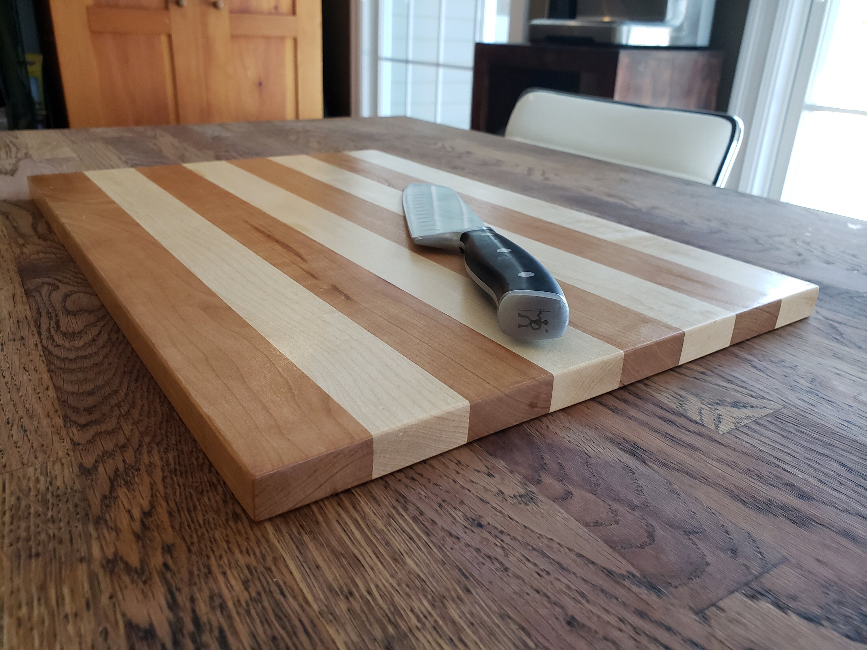 Hardwood Cutting Board Cherry and Maple Hand Made Solid Etsy