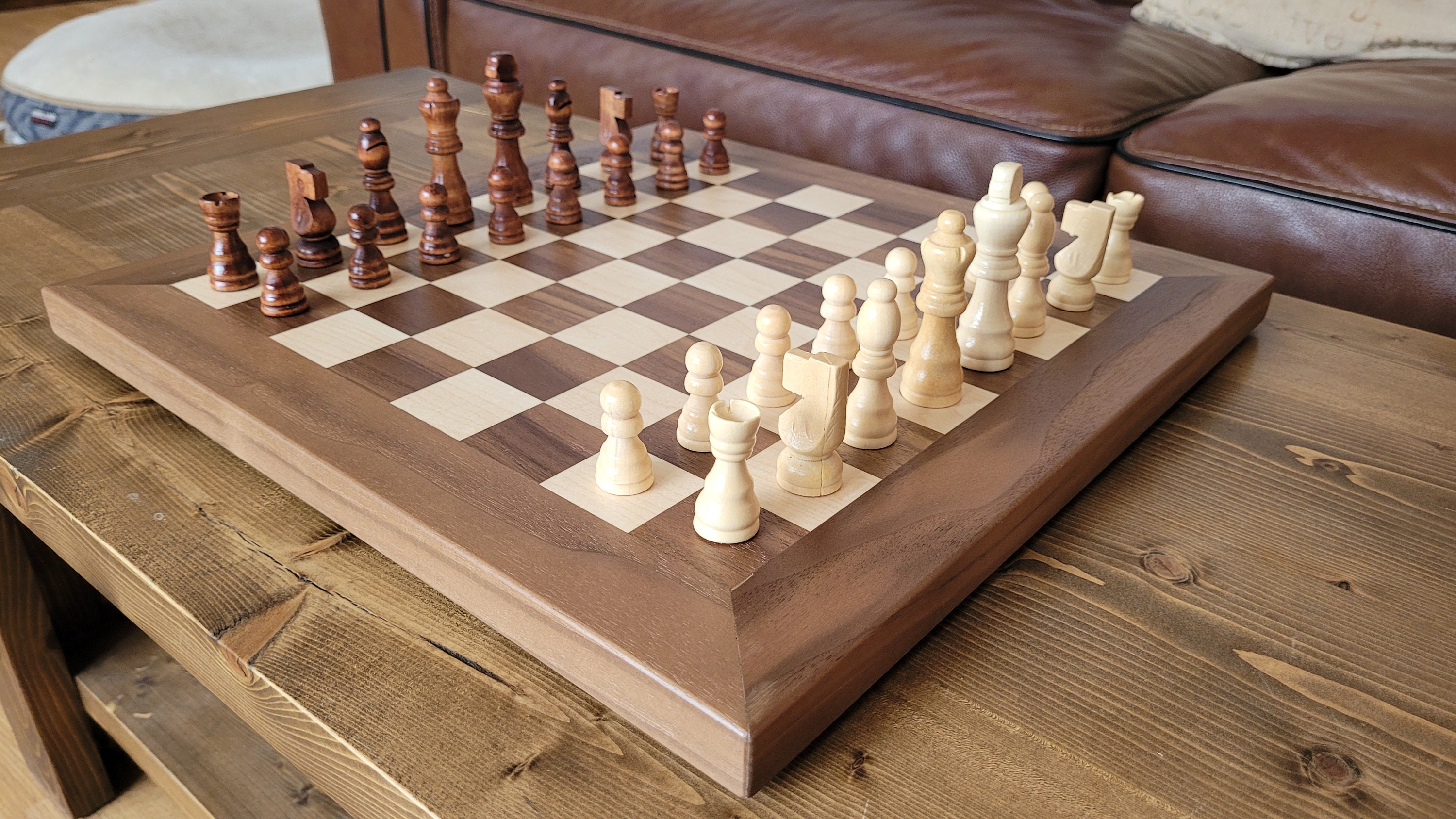 DEAL ITEM: 19 Wooden Chess Board with coordinates - Walnut – Chess House