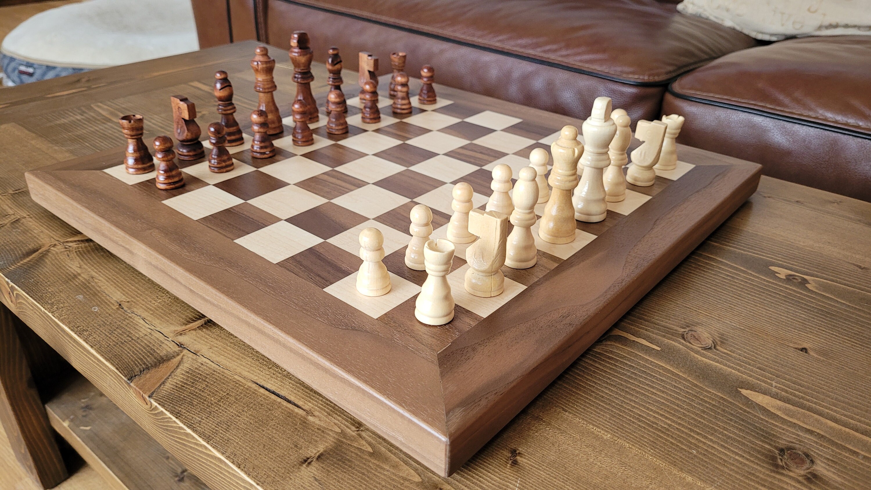 A & E Millwork Handmade Solid Wood Chess