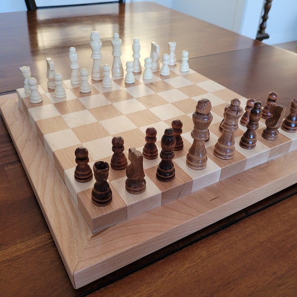Wood Chess Board Etsy