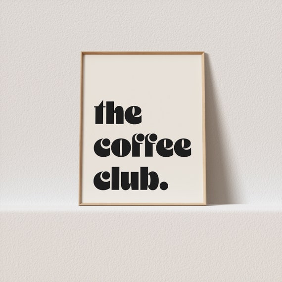 coffee corner decor | breakfast nook poster | retro kitchen decor | mid century modern | the coffee club | apartment decor | trendy wall art