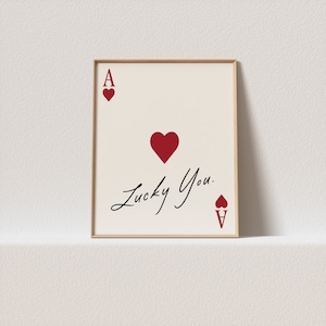 Maximalist Dopamine Wall Art Decor - Trendy Hearts of Hearts-print met citaat - Lucky You - Muurkunst. Een klik verwijderd om de jouwe te zijn!