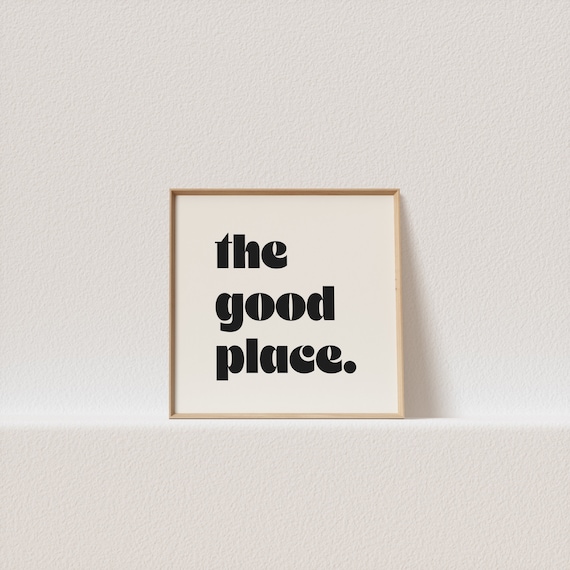 Mid Century Modern Square Poster "The good place" Retro Apartment Decor Minimalist Neutral Art. A click away to be yours, forever!