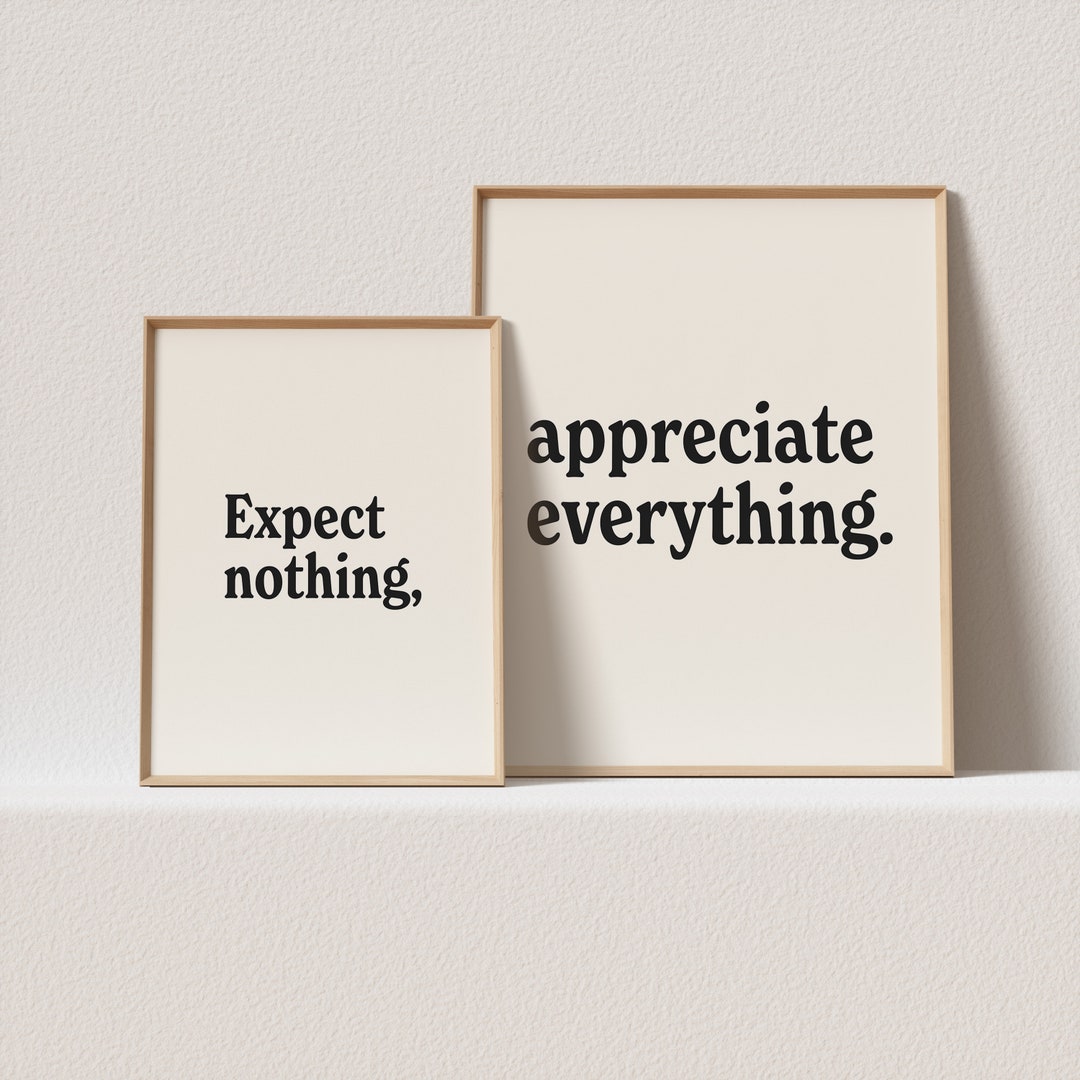 Retro Minimalist Wall Art Set of Two, Inspirational Quote 