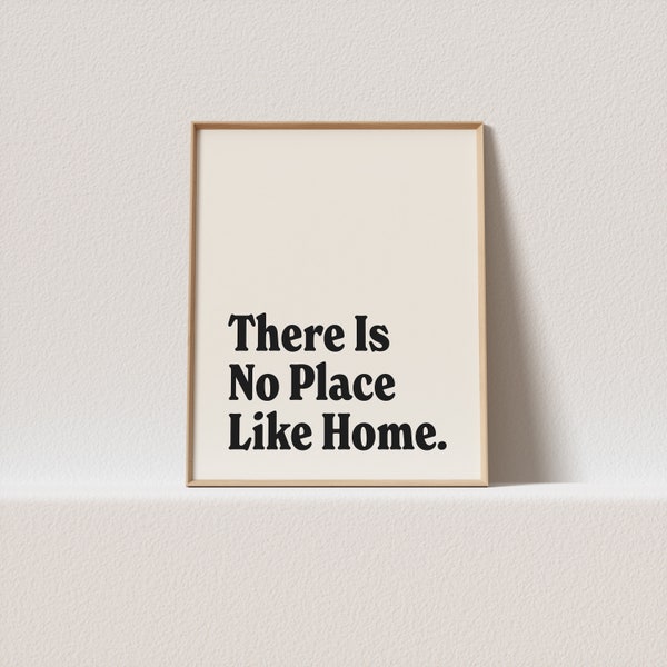 Retro poster "There is no place like home." Stunning typography, a must have for your gallery wall. A click away to be yours, forever!