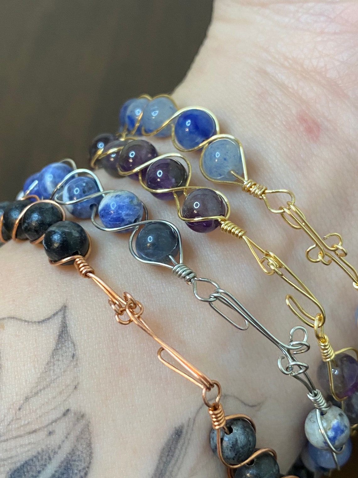 Wire Wrapped Bracelet Etsy