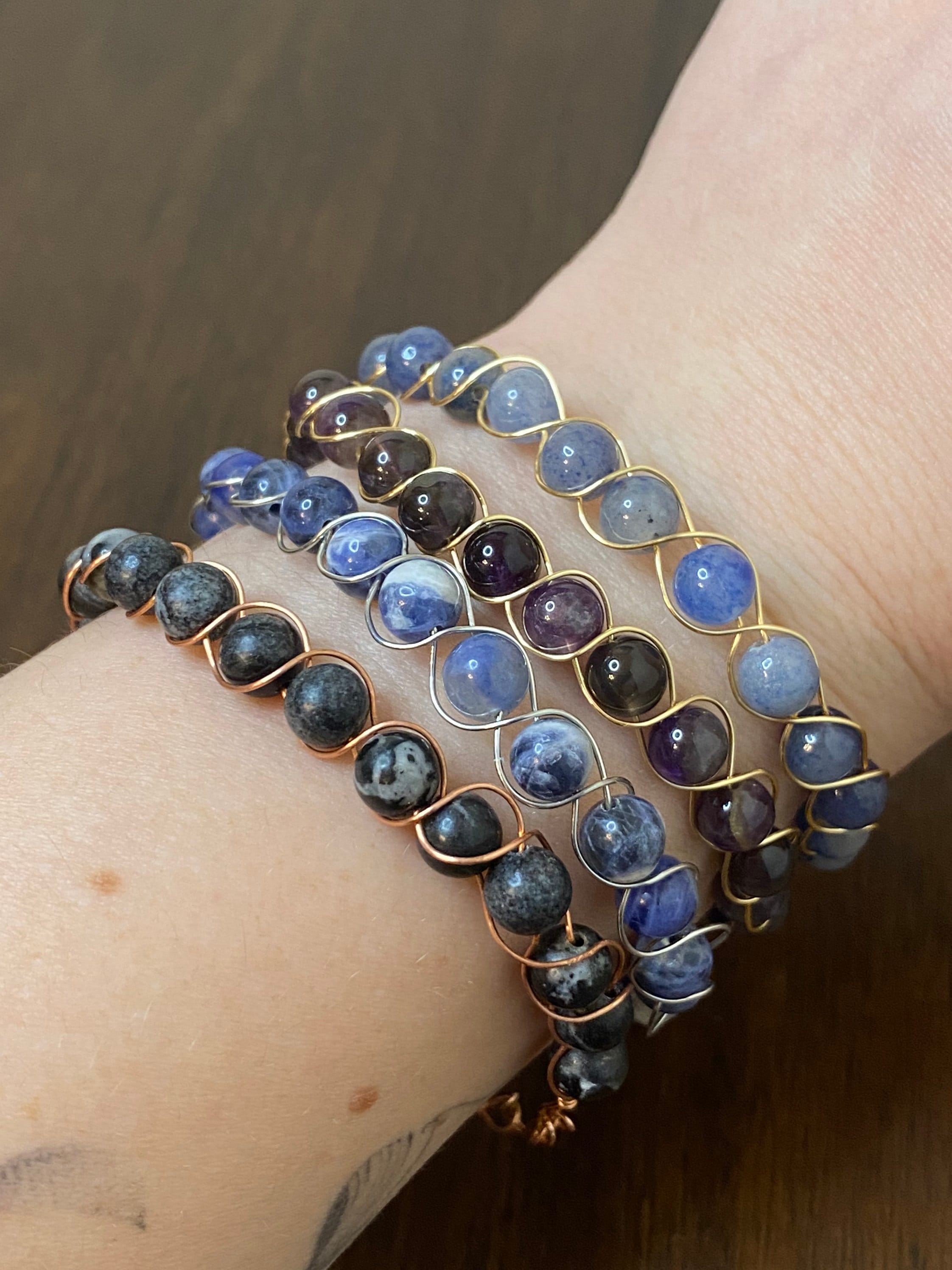 Wire Wrapped Bracelet Etsy