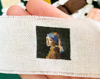 Girl With Pearl Earring Cross Stitch Pattern - Square