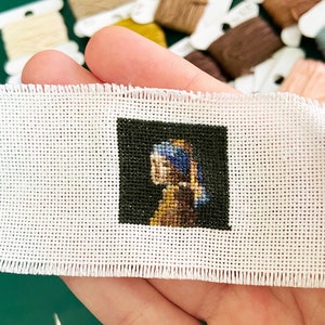 Ragazza con l&#39;orecchino di perla Schema Punto Croce - Quadrato