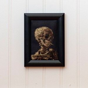 Skeleton Smoking A Cigarette - Cross Stitch Pattern - Vincent Van Gogh