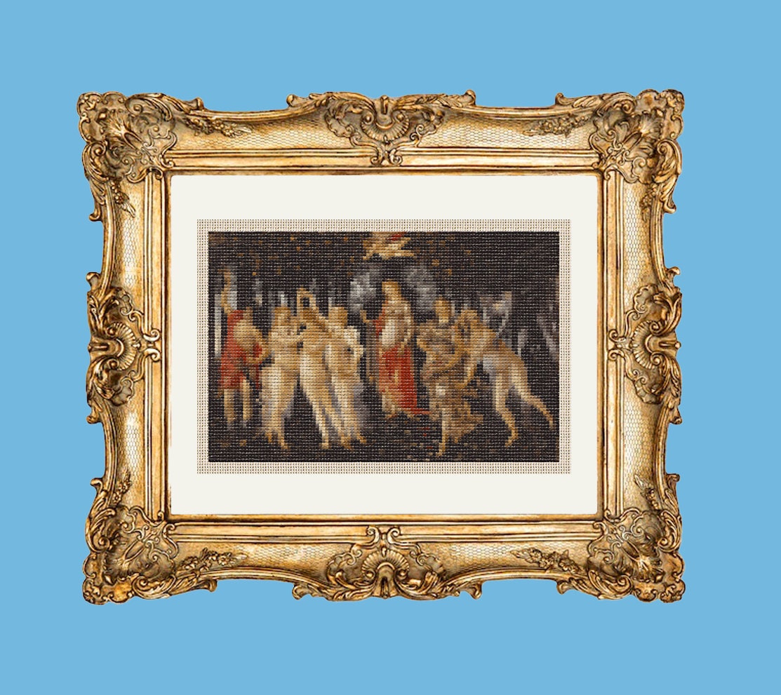 Botticelli Cross Stitch Pattern - Primavera - Tiny Cross Stitch