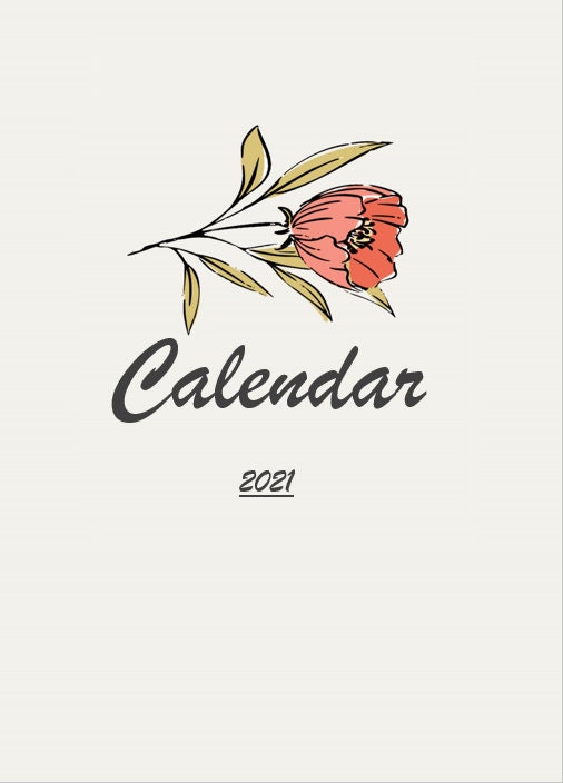 Wall Calendar 2021 Monthly Calendar 2021 Calendar Etsy