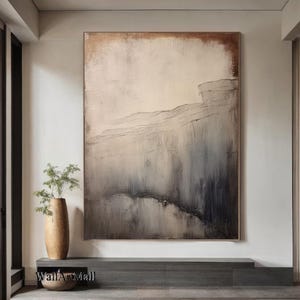 Wabi-Sabi Decorative Wall Art Large Black Abstract Painting Brown Minimalist Art Brown Textured Abstract Wall Art Living Room Wall Decor