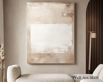 Original Beige Texture Painting Art Creamy Painting Large Beige Texture Painting Neutral Minimalist Art Living Room Decoration Wall Art
