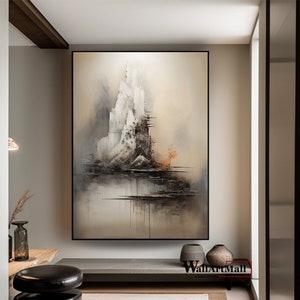 Beige and Braune Abstrakte Malerei Große Abstrakte Landschaft Abstrakte Malerei Beige Braune Kunst auf Leinwand Beige Minimalistische Kunst Moderne Kunst