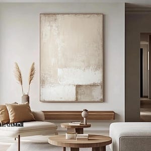 Beige and Brown Textured Wall Art Wabi-Sabi Wall Art Beige Minimalist Abstract Painting Original Beige Painting Large Neutral Painting