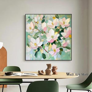 3D Texture Flower Original Painting Colorful Flower Canvas Painting Modern Acrylic Abstract Painting Spring Flower Painting Home Wall Art